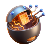 wonderful modern Futuristic Tech Sphere Open Circuitry Core Component high quality png