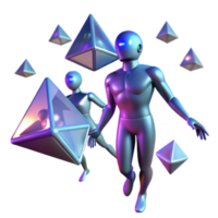 extraordinary artistic Exploring Abstract 3D Forms Futuristic Figures and Geometric Shapes detailed png