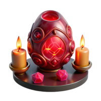 extraordinary modern Enchanted Gemstone Egg with Candles professional png