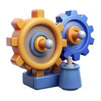 extraordinary modern Interlocking Gears Mechanism, Engineering, 3D Render high resolution png