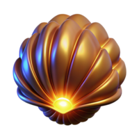 impressive modern Golden Shell Abstract 3D Render of a Luminous Orb authentic png