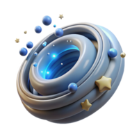 serene abstract Abstract 3D Render Glowing Torus with Spheres and Stars detailed png