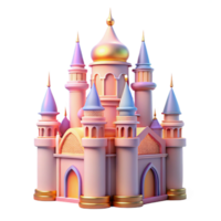 extraordinary artistic Enchanted Fairytale Castle 3D Render high resolution png