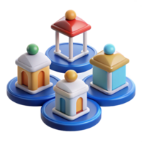 elegant classic Colorful 3D Model Network of Mini Structures authentic png