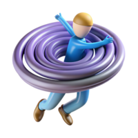 elegant minimalist 3D Render Person Falling into Spiral Vortex high resolution png