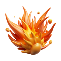 extraordinary rustic Abstract Orange Liquid Splash 3D Render original png