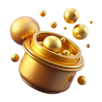 beautiful vintage Golden Sphere Container Abstract 3D Render authentic png