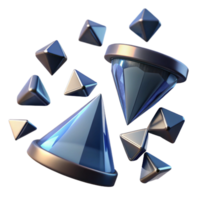 impressive rustic Abstract 3D Geometric Shapes Cones, Pyramids, and Reflective Surfaces high resolution png
