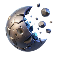 serene abstract Shattered Sphere Fragments of a Metallic Orb high quality png