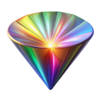 elegant traditional Iridescent Cone Abstract 3D Render of a Colorful, Geometric Shape authentic png