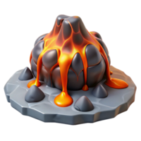 serene modern Molten Lava Rock Formation 3D Render professional png