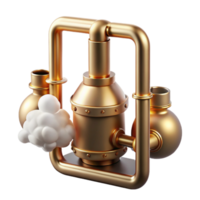 magnificent rustic Steam-Powered Machine A 3D Render of Industrial Piping high resolution png