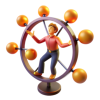 impressive artistic Balancing Multiple Tasks A 3D Illustration 4K png