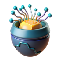 stunning artistic Abstract 3D Render Futuristic Bio-Tech Sphere genuine png