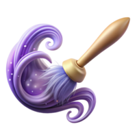 stunning minimalist Purple Paintbrush Swirl Artistic 3D Render genuine png