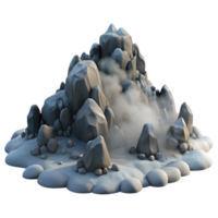 wonderful minimalist Misty Mountain Rocks 3D Render of Steam and Stone premium png