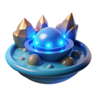 beautiful creative Glowing Orb in a Celestial Basin 3D Render authentic png