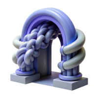 impressive modern Abstract Archway 3D Render of Twisted Rope Design genuine png