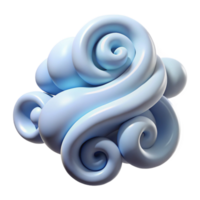 impressive vintage Abstract Swirling Cloud 3D Render of a Whimsical Form high resolution png