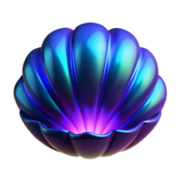 extraordinary minimalist Iridescent Clam Shell 3D Render of a Glowing Seashell exclusive png