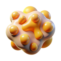 impressive minimalist Abstract 3D Render Orange Spheres on Beige Blob high quality png