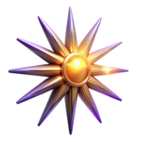 wonderful abstract Golden Sunburst 3D Render of Abstract Star authentic png