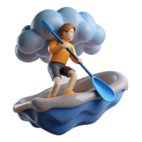 elegant modern Paddleboarding Through the Clouds A Journey of Data Management 4K png