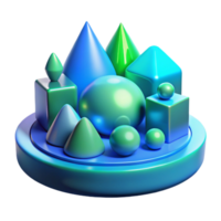 elegant rustic Abstract 3D Geometric Shapes Colorful Cones, Cubes, and Spheres genuine png