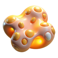 magnificent minimalist Abstract 3D Render Glowing Organic Form with Spheres authentic png