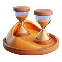 serene rustic Dual Hourglass Time Management Concept high resolution png
