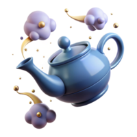 dramatic rustic Whimsical Teapot 3D Render of Magical Teapot exclusive png