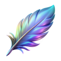 stunning minimalist Iridescent Feather 3D Render of a Colorful Plume authentic png