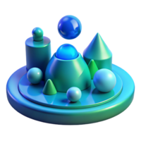 magnificent creative Abstract 3D Render Geometric Shapes, Gradient Colors high resolution png