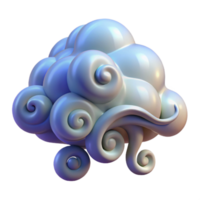elegant creative 3D Render Swirling Cloud, Abstract Design, Whimsical Art authentic png