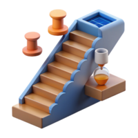 serene abstract Ascending Steps Progress, Time, and Goals 4K png