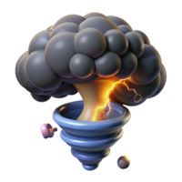 dramatic rustic 3D Render of Stormy Vortex with Lightning professional png