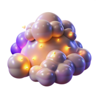 dramatic classic Glowing Bubbles Abstract 3D Render of Cellular Structure high quality png