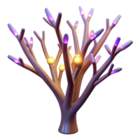 vibrant modern Illuminated Branching Structure Abstract 3D Render authentic png