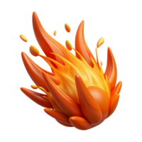 extraordinary artistic Fiery Orb 3D Render of a Flaming Ball 4K png
