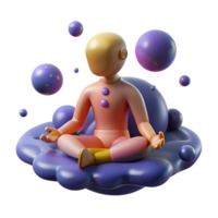 impressive abstract Mindfulness Meditation 3D Render of Serene Figure high quality png
