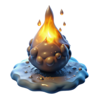 stunning traditional Burning Liquid Orb Abstract 3D Render high resolution png