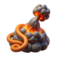 stunning creative Lava Eruption 3D Render of Volcanic Explosion high resolution png