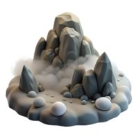 magnificent abstract Misty Mountain Rock Formation 3D Model genuine png