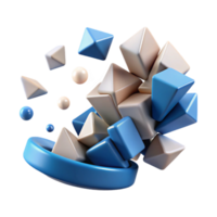 wonderful minimalist Abstract 3D Shapes Cubes, Spheres, and Pyramids authentic png