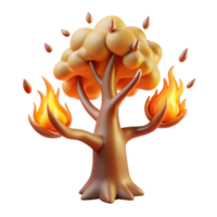 impressive traditional Burning Tree A 3D Model of a Tree on Fire high quality png