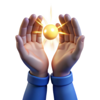 magnificent vintage Glowing Orb Held in Hands 3D Render of Hope and Potential high quality png