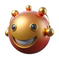 vibrant artistic Happy Robot Emoticon 3D Render of a Smiling Metallic Sphere exclusive png