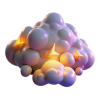 elegant modern Abstract 3D Render Glowing Shapes in a Cloud original png
