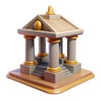 wonderful artistic 3D Model Grecian Temple with Columns and Steps authentic png