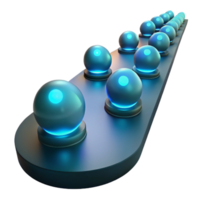 extraordinary abstract Glowing Spheres on Conveyor Belt Abstract 3D Render high resolution png